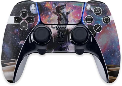 MightySkins Skin Compatible with PS5 DualSense Edge Controller - Jurassic Space Cat | Protective, Durable, and Unique Vinyl Decal wrap Cover | Easy to Apply & Change Styles | Made in The USA in Saudi Arabia