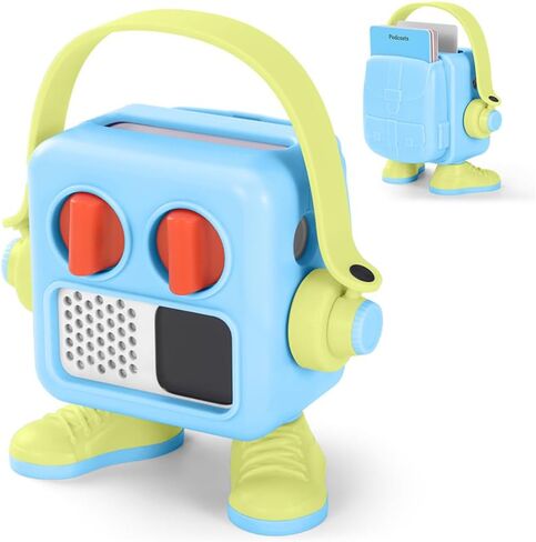 Case for Yoto Mini Player, Hard Protective Cover with Built-in Handle & Card Slot, Sealed Travel Jacket with Stand & Storage for Audio Cards, Shockproof Case for Yoto Mini (Yellow-Blue) in Saudi Arabia