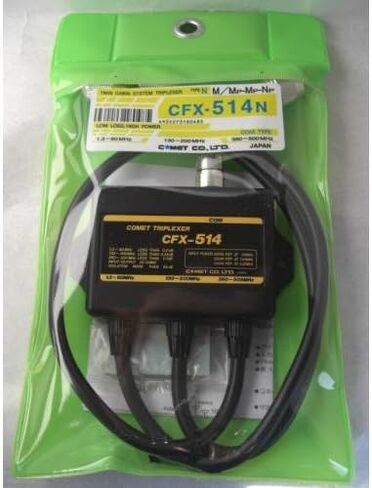 Comet CFX-514N Triplexer 1.3-90/130-200/380-500 MHz RF Combiner and Splitter with High Isolation and Cable Leads for Multi-Band Ham Radio Antennas in Saudi Arabia