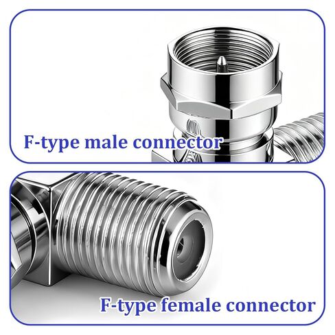 2PCS Coaxial Cable Splitter, Zinc Alloy TV Splitter 2 in 1 Out F Type Rg6 Male to 2 F Female 3 Way Coaxial Cable Connector Adapter for TV, Video, Satellite, VCR, Antenna Cables in Saudi Arabia