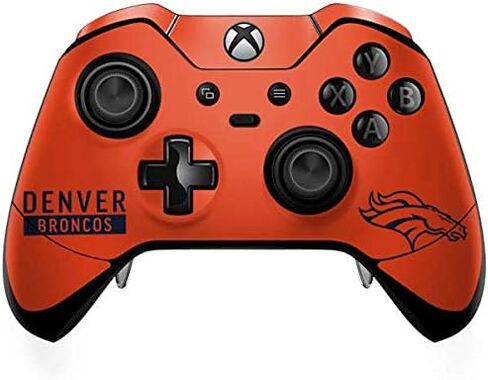 غلاف Skinit المخصص للألعاب متوافق مع وحدة تحكم Xbox One Elite - تصميم سلسلة الأداء البرتقالي المرخص رسميًا من NFL Denver Broncos in Kuwait