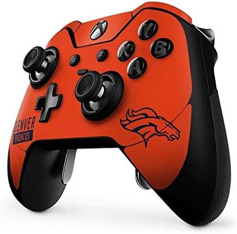 غلاف Skinit المخصص للألعاب متوافق مع وحدة تحكم Xbox One Elite - تصميم سلسلة الأداء البرتقالي المرخص رسميًا من NFL Denver Broncos in Kuwait
