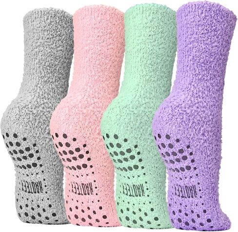 جوارب Fuzzy Grip للنساء، جورب شبشب رقيق، هدايا دافئة ومريحة للنساء، جوارب نسائية مريحة للنوم غير قابلة للانزلاق in Kuwait