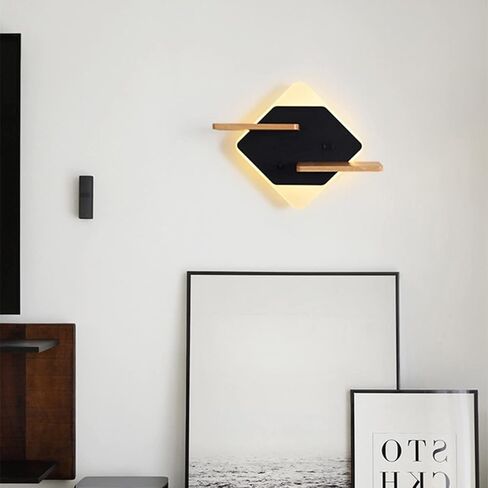 Modern LED with Wooden Shelve | Indoor Wall Mount Reading Light with Switch & USB Charging Port | Decor Lighting Wall Lights for Bedroom Hotel 3000K Warm White in Saudi Arabia