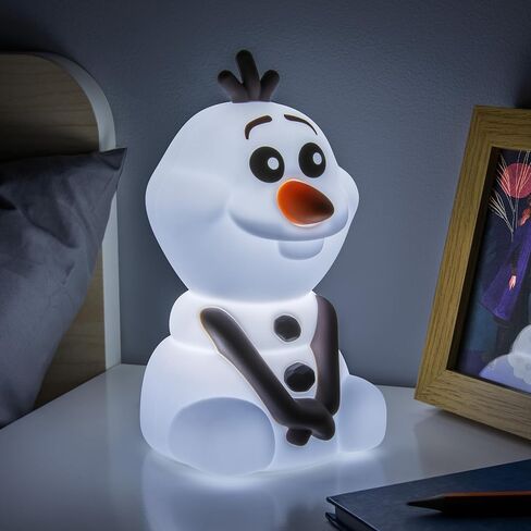 Paladone Frozen Olaf SquishyGlo Light - مصباح السيليكون الرسمي من ديزني للأطفال والمراهقين - ضوء ليلي لاسلكي قابل لإعادة الشحن - ديكور ممتع لغرفة النوم وهدية قابلة للجمع in Kuwait