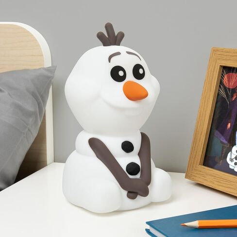 Paladone Frozen Olaf SquishyGlo Light - مصباح السيليكون الرسمي من ديزني للأطفال والمراهقين - ضوء ليلي لاسلكي قابل لإعادة الشحن - ديكور ممتع لغرفة النوم وهدية قابلة للجمع in Kuwait