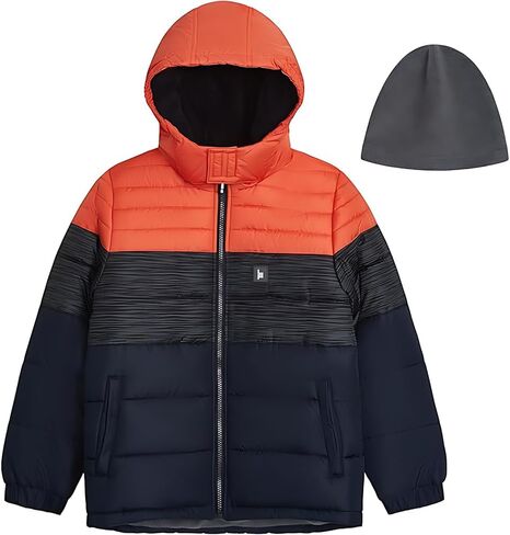 London Fog Boys' Big Active Puffer Jacket Winter Coat, Super Grey, 10/12 in Saudi Arabia