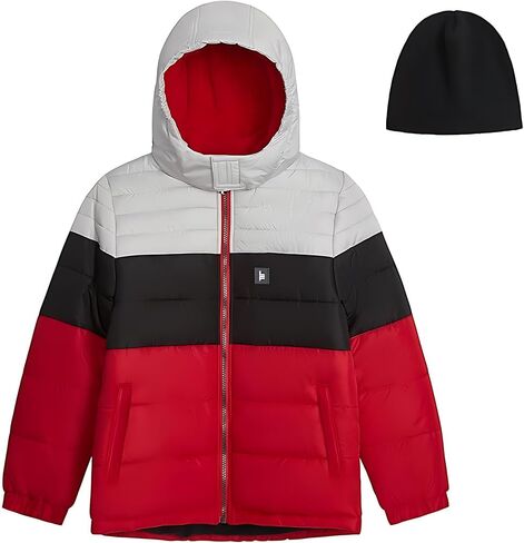 London Fog Boys' Big Active Puffer Jacket Winter Coat, Super Grey, 10/12 in Saudi Arabia