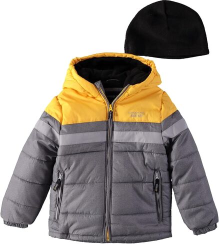 London Fog Boys' Big Active Puffer Jacket Winter Coat, Super Grey, 10/12 in Saudi Arabia