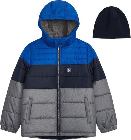 London Fog Boys' Big Active Puffer Jacket Winter Coat, Super Grey, 10/12 in Saudi Arabia