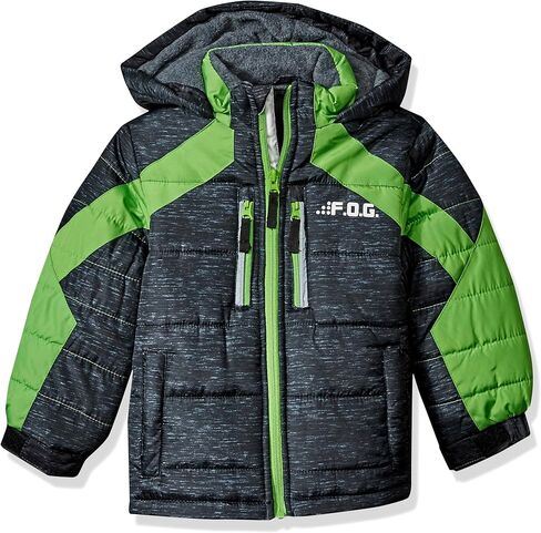 London Fog Boys' Big Active Puffer Jacket Winter Coat, Super Grey, 10/12 in Saudi Arabia