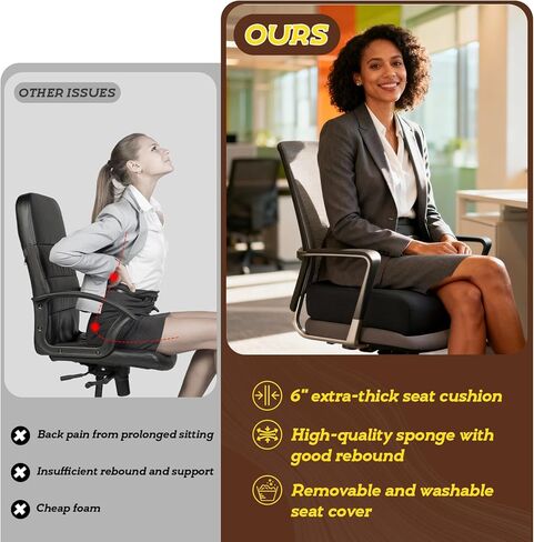 Geelin 16 x 16 x 6 Inch Linen Booster Cushion with Strap for Adults Butt Cushion Foam Seat Pillow for Patio Office Home Wheelchair Car Dining Travel in Saudi Arabia