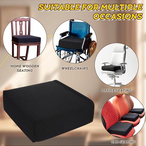 Geelin 16 x 16 x 6 Inch Linen Booster Cushion with Strap for Adults Butt Cushion Foam Seat Pillow for Patio Office Home Wheelchair Car Dining Travel in Saudi Arabia