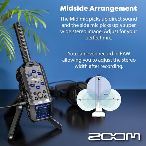 حزمة مسجل Zoom H6 الأساسية مع كبسولة ميكروفون ستيريو Zoom Shotgun Mic، وميكروفون بودكاست، وسماعات الرأس، وكابل XLR، وحوامل الطاولة، والزجاج الأمامي، والكابلات، وبطاقة ذاكرة Micro SD سعة 2 × 64 جيجابايت in Saudi Arabia