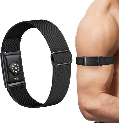 Bolesi Stretchy Bicep Arm Bands Compatible with Amazfit Helio Fitness Tracker,22mm Soft Breathable Lightweight Nylon Adjustable 38cm Long Replacement Sports Ankle Straps for Women Men Accessory in Saudi Arabia