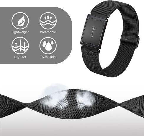 Bolesi Stretchy Bicep Arm Bands Compatible with Amazfit Helio Fitness Tracker,22mm Soft Breathable Lightweight Nylon Adjustable 38cm Long Replacement Sports Ankle Straps for Women Men Accessory in Saudi Arabia