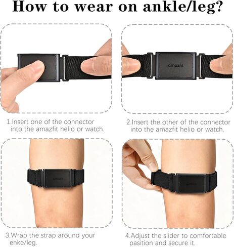 Bolesi Stretchy Bicep Arm Bands Compatible with Amazfit Helio Fitness Tracker,22mm Soft Breathable Lightweight Nylon Adjustable 38cm Long Replacement Sports Ankle Straps for Women Men Accessory in Saudi Arabia