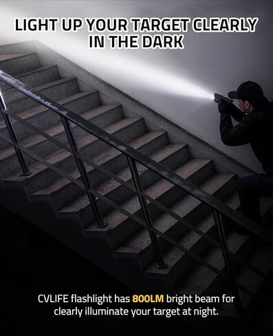 CVLIFE 800 Lumens Mini Pistol Light Rechargeable with All New Sliding Rail, Compact Gun Light with Strobe Mode for GL Rails, Mini Pistol Flashlight for Home Defense and Hunting in Saudi Arabia