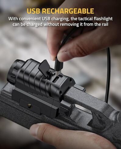 CVLIFE 800 Lumens Mini Pistol Light Rechargeable with All New Sliding Rail, Compact Gun Light with Strobe Mode for GL Rails, Mini Pistol Flashlight for Home Defense and Hunting in Saudi Arabia