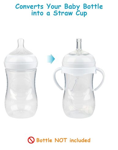 Straw Cup Conversion Kit for Philips Avent Natural Baby Bottles,Weighted Straw Sippy Cup Transition Kit with Soft Nipple and Handles for Toddler, 4-Pack， 8M+ in Saudi Arabia