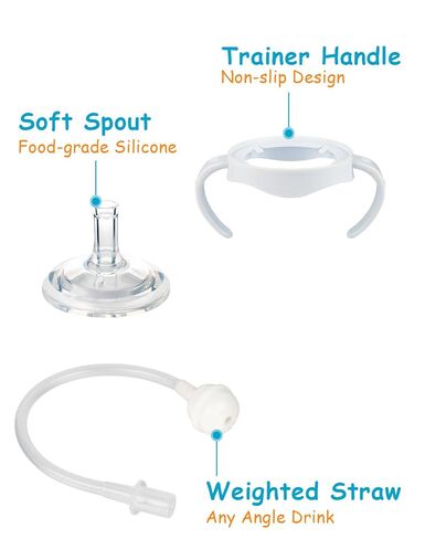 Straw Cup Conversion Kit for Philips Avent Natural Baby Bottles,Weighted Straw Sippy Cup Transition Kit with Soft Nipple and Handles for Toddler, 4-Pack， 8M+ in Saudi Arabia