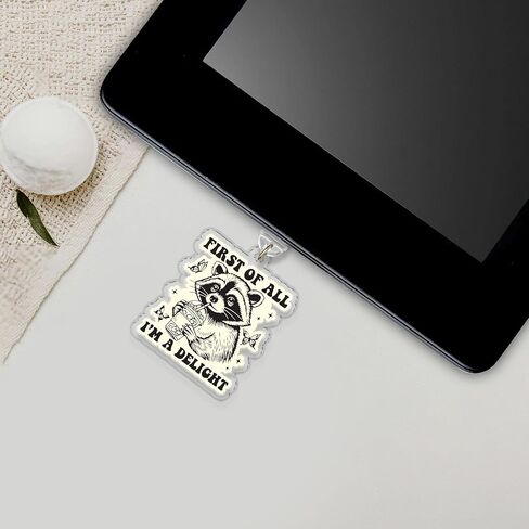 Be Happy It Drives People Crazy Charms for Kindle, Dust Plug Charm 1.5 Inches Funny Quote, Overstimulate Positivity, Lightning/Type C Acrylic Material Charms for E-Reader, Accessories for Kindle in Kuwait