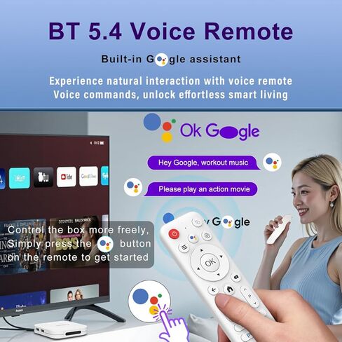 Android 14.0 TV Box 2025، جهاز بث LEFFOT M1 Plus 4K Ultra HD للتلفزيون، ذاكرة وصول عشوائي 2 جيجابايت + ذاكرة وصول عشوائي 16 جيجابايت، دعم فك تشفير 8K، التحكم الصوتي، WiFi 6، BT 5.4، HDR10، ثلاثي الأبعاد، H.265 H.264 AVS2، RK3528 رباعي النواة A53 in Kuwait
