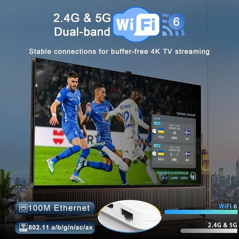 Android 14.0 TV Box 2025، جهاز بث LEFFOT M1 Plus 4K Ultra HD للتلفزيون، ذاكرة وصول عشوائي 2 جيجابايت + ذاكرة وصول عشوائي 16 جيجابايت، دعم فك تشفير 8K، التحكم الصوتي، WiFi 6، BT 5.4، HDR10، ثلاثي الأبعاد، H.265 H.264 AVS2، RK3528 رباعي النواة A53 in Kuwait
