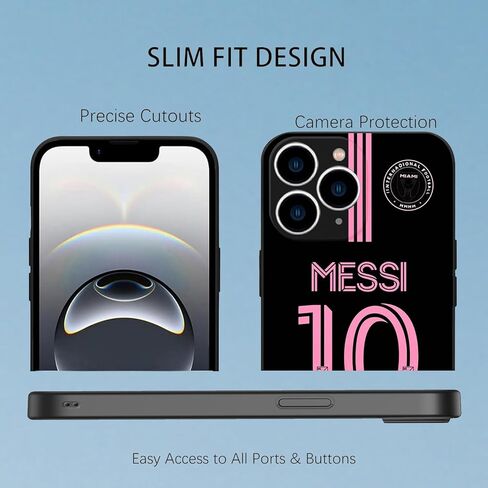 ZERMU for iPhone 16 15 14 13 12 11 Pro Max Plus Mini SE Case, Mess%i Soft TPU Shockproof Phone Rubber Cover Full Protection Bumper Case for Soccer Fans Style #10 in Saudi Arabia