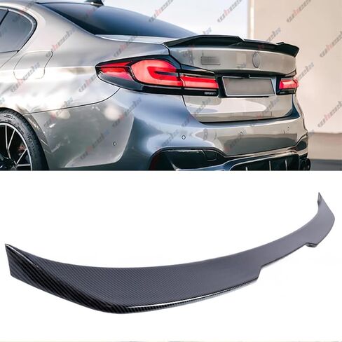 سبويلر خلفي متوافق مع 2017-2023 BMW G30 5 Series F90 M5، Pro Style Duckbill Trunk الخارجي ذو الركلة العالية الذيل غطاء الجناح يناسب 530e 530i 535i 540i 540d 550i M5 (أسود لامع) in Kuwait