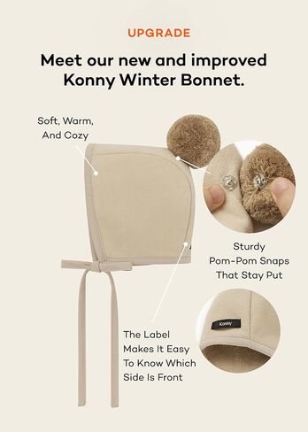 Konny Baby Winter Bonnet Hat for Newborn and Infant Baby Girls and Boys Unisex Warm Cozy Fluffy in Saudi Arabia