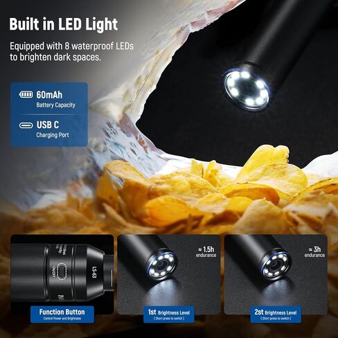 NEEWER 16mm 4X Macro Probe Lens مع 109° FOV 17mm موضوع مصباح LED قابل لإعادة الشحن للتصوير الفوتوغرافي الماكرو المحمول وتسجيل الفيديو متوافق مع عدسة كاميرا iPhone Samsung NEEWER قفص/حافظة الهاتف، LS-63 in Saudi Arabia