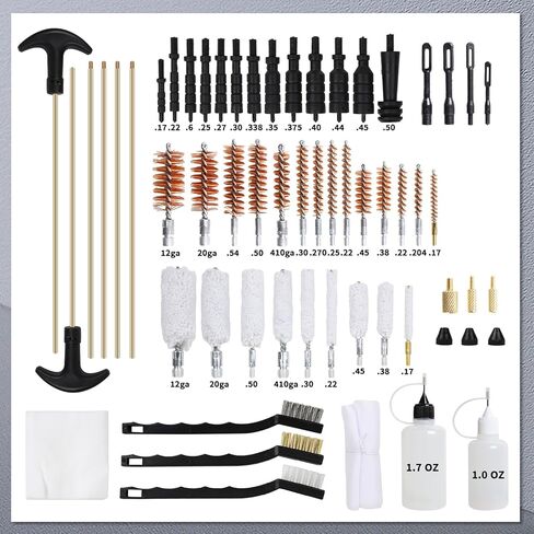 مجموعة تنظيف الأسلحة العالمية 107 قطعة من ANALIM للمسدس، والبندقية، والبندقية، والمسدس الهوائي، ومسدس وإكسسوارات المسدس، ومجموعة تنظيف مع حقيبة محمولة، وفرش، ومسدس in Kuwait