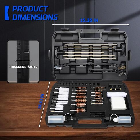 مجموعة تنظيف الأسلحة العالمية 107 قطعة من ANALIM للمسدس، والبندقية، والبندقية، والمسدس الهوائي، ومسدس وإكسسوارات المسدس، ومجموعة تنظيف مع حقيبة محمولة، وفرش، ومسدس in Kuwait