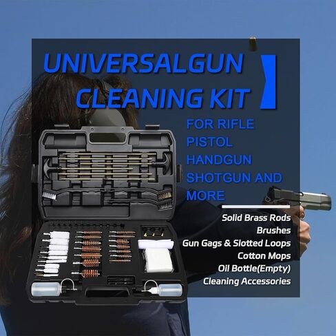 مجموعة تنظيف الأسلحة العالمية 107 قطعة من ANALIM للمسدس، والبندقية، والبندقية، والمسدس الهوائي، ومسدس وإكسسوارات المسدس، ومجموعة تنظيف مع حقيبة محمولة، وفرش، ومسدس in Kuwait