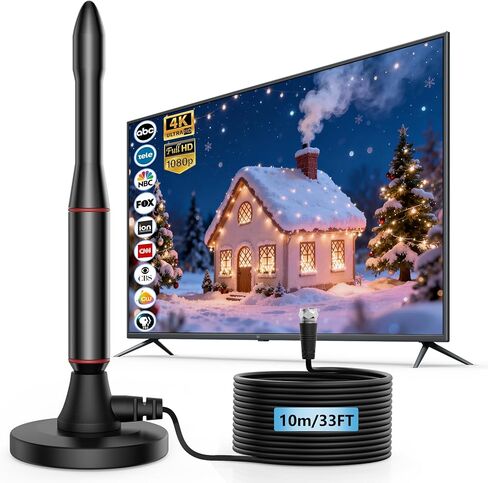 TV Antenna Indoor, Long Range Digital Antenna Indoor for All TV, Antenna for Smart TV,Supports 4K, 1080p in Saudi Arabia