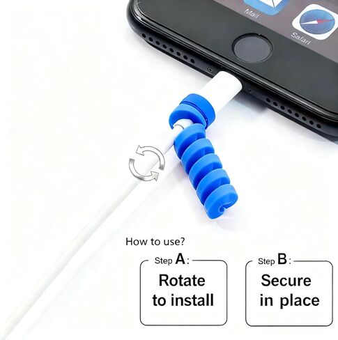 18 قطعة من واقيات الكابلات لشاحن iPhone iPad مع مشبكين لكابل المكتب، واقي سلك USB حلزوني لسماعات الرأس MacBook والكمبيوتر المحمول وسماعات الهاتف الخلوي وملحقات تغليف الكابل اللطيفة in Kuwait