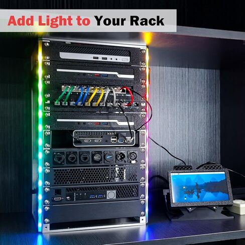 GeeekPi DeskPi RackMate TL1, 10 inch 10U Server Rack for Network, Servers, Audio, and Video Equipment, Open Frame Aluminum Alloy Rack in Kuwait