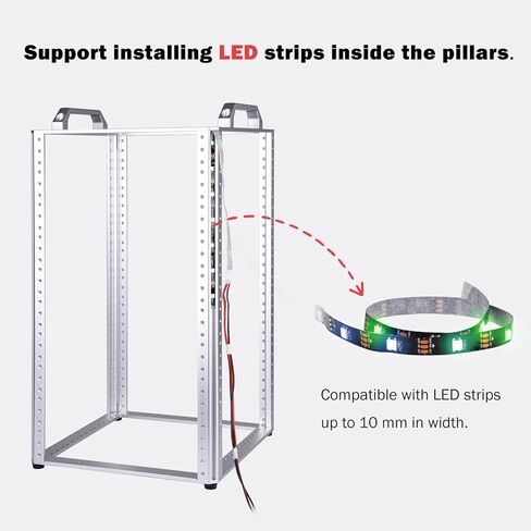 GeeekPi DeskPi RackMate TL1, 10 inch 10U Server Rack for Network, Servers, Audio, and Video Equipment, Open Frame Aluminum Alloy Rack in Kuwait