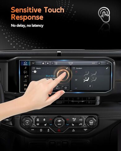 CDEFG For 2024-2025 2026 Jeep Wrangler/4xe/Gladiator Screen Protector - 12.3 Inch 9H HD Tempered Glass - (Sport, Willys, Sahara, Rubicon, Mojave,High Altitude) Touchscreen Accessories in Saudi Arabia