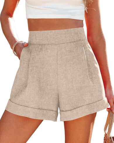 Wihion Women Summer Wide Leg Shorts High Waisted Casual Bermuda Shorts Lightweight Workwear Shorts with Pocket in Saudi Arabia