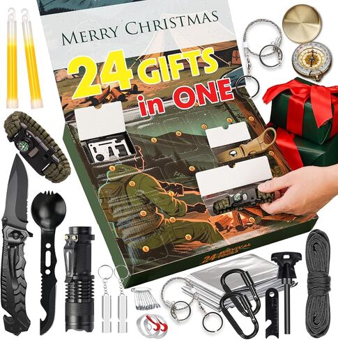 VEITORLD Gifts for Him Men Husband Dad Valentines Day - Survival Gear and Equipment 12 in 1, Survival Kits - Cool Fishing Hunting Camping Anniversary Birthday Gift for Man Teen Boy Boyfriend Women in Saudi Arabia
