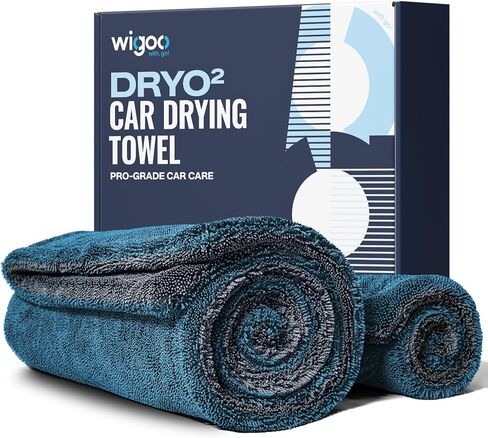 Wigoo Microfiber Car Drying Towels 36" x 24" [1300GSM Ultra-Absorbent, No Streaks & Scratches] Dual-Sided Edgeless Cleaning Towel with Twisted Loop, for Auto Detailing, Cars, SUV, Truck (2-Size Set) in Saudi Arabia