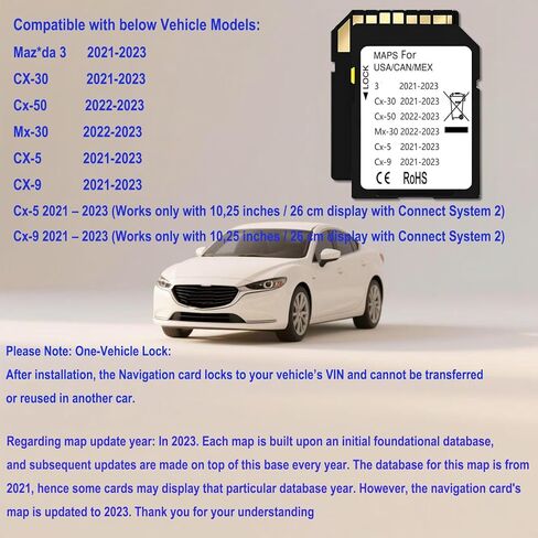 أحدث بطاقة ذاكرة ملاحة متوافقة مع Mazda 3(2021-2023)، Cx5(2021-2023)، Cx9(2021-2023)، Cx30(2021-2023)، Cx50(2022-2023)، Mx30(2022-2023) (Ceypec-05) in Kuwait