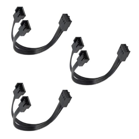 4Pin PWMs Fan Cable 1 to 2 Ways Splitter Black Sleeved 13cm Extension Cable Connectors PWMs Extension Cable in Kuwait