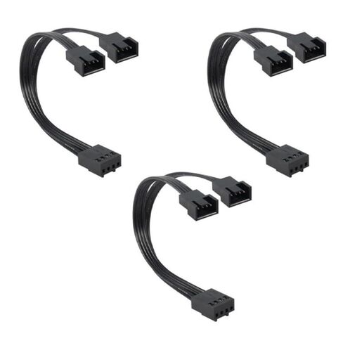 4Pin PWMs Fan Cable 1 to 2 Ways Splitter Black Sleeved 13cm Extension Cable Connectors PWMs Extension Cable in Kuwait