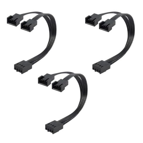 4Pin PWMs Fan Cable 1 to 2 Ways Splitter Black Sleeved 13cm Extension Cable Connectors PWMs Extension Cable in Kuwait