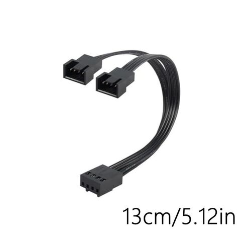 4Pin PWMs Fan Cable 1 to 2 Ways Splitter Black Sleeved 13cm Extension Cable Connectors PWMs Extension Cable in Kuwait