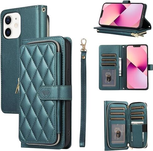 حافظة محفظة لهاتف iPhone 16 Pro Max مقاس 6.9 بوصة مع حامل بطاقات بسحاب وحزام كتف وحزام معصم، وحقيبة يد كروس وغطاء واقٍ أنيق لهاتف iPhone 16 Pro Max - أسود in Kuwait