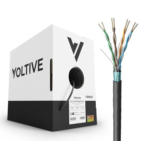 كابل إيثرنت محمي Voltive Cat5e، Riser (CMR)، أبيض، 1000 قدم - 24AWG 4 أزواج من النحاس الصلب العاري، FTP، 350 ميجاهرتز، معتمد من UL وتم التحقق من ETL - V-1227-5 in Kuwait